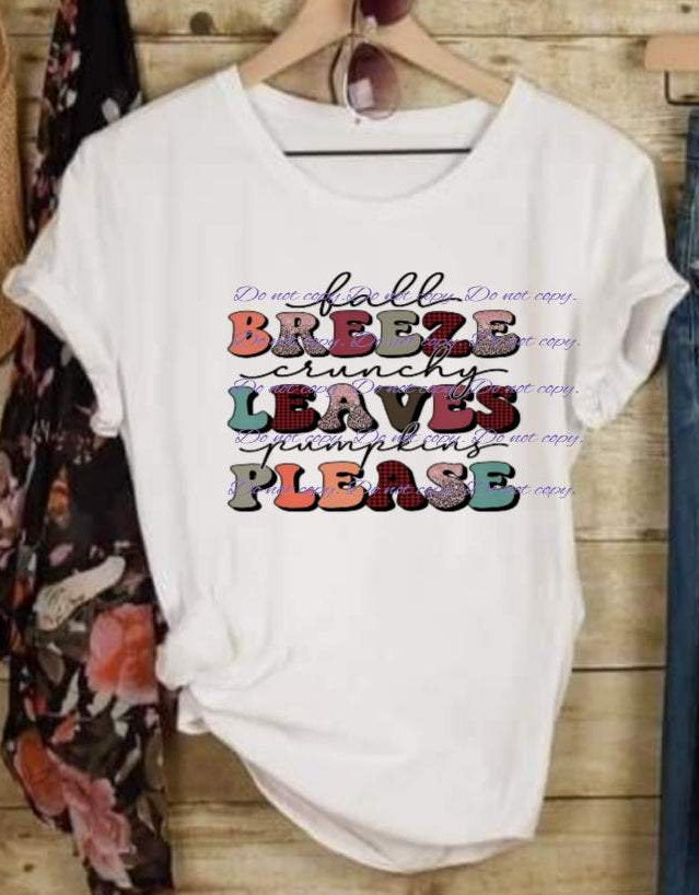 fall breeze autumn leaves and pumpkins please T-Shirt | Fall Collection | Pink Innovations, LLC