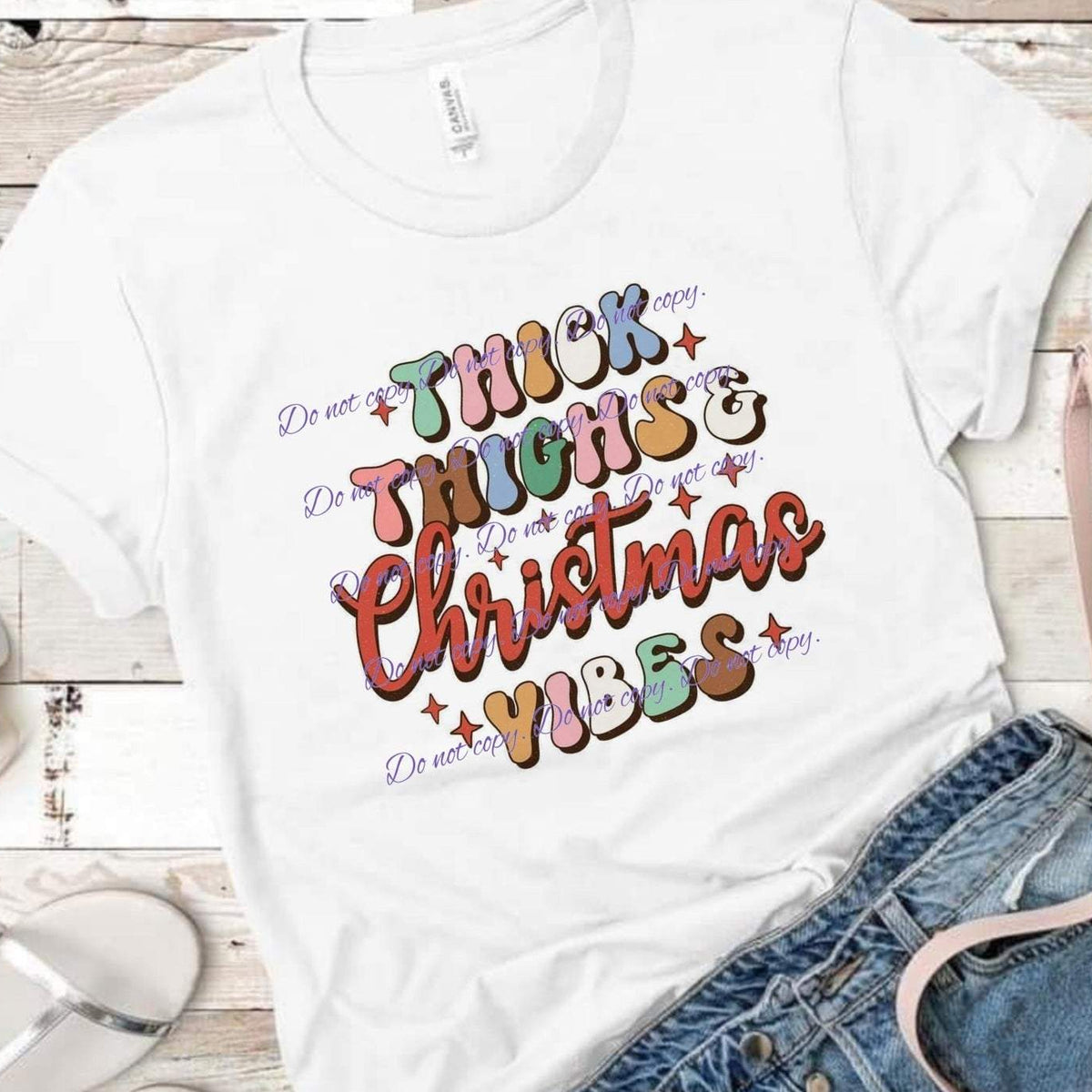 Thick thighs and Christmas vibes | Pink Christmas | Christmas Apparel Collection | Pink Innovations, LLC