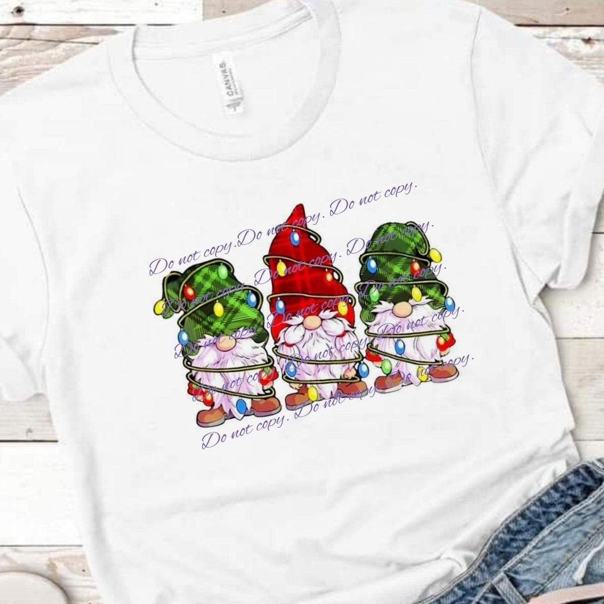 Three Knomes Tangled in Christmas Lights | Christmas Apparel Collection | Pink Innovations, LLC