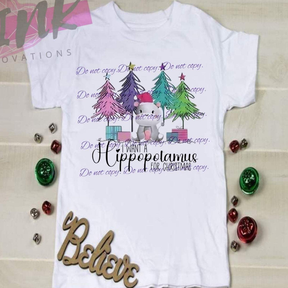 I want a hippopotamus for christmas | Pink Christmas | Christmas Apparel Collection | Pink Innovations, LLC