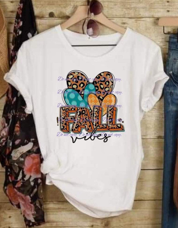 Fall Vibes with three hearts T-Shirt | Fall Collection | Pink Innovations, LLC