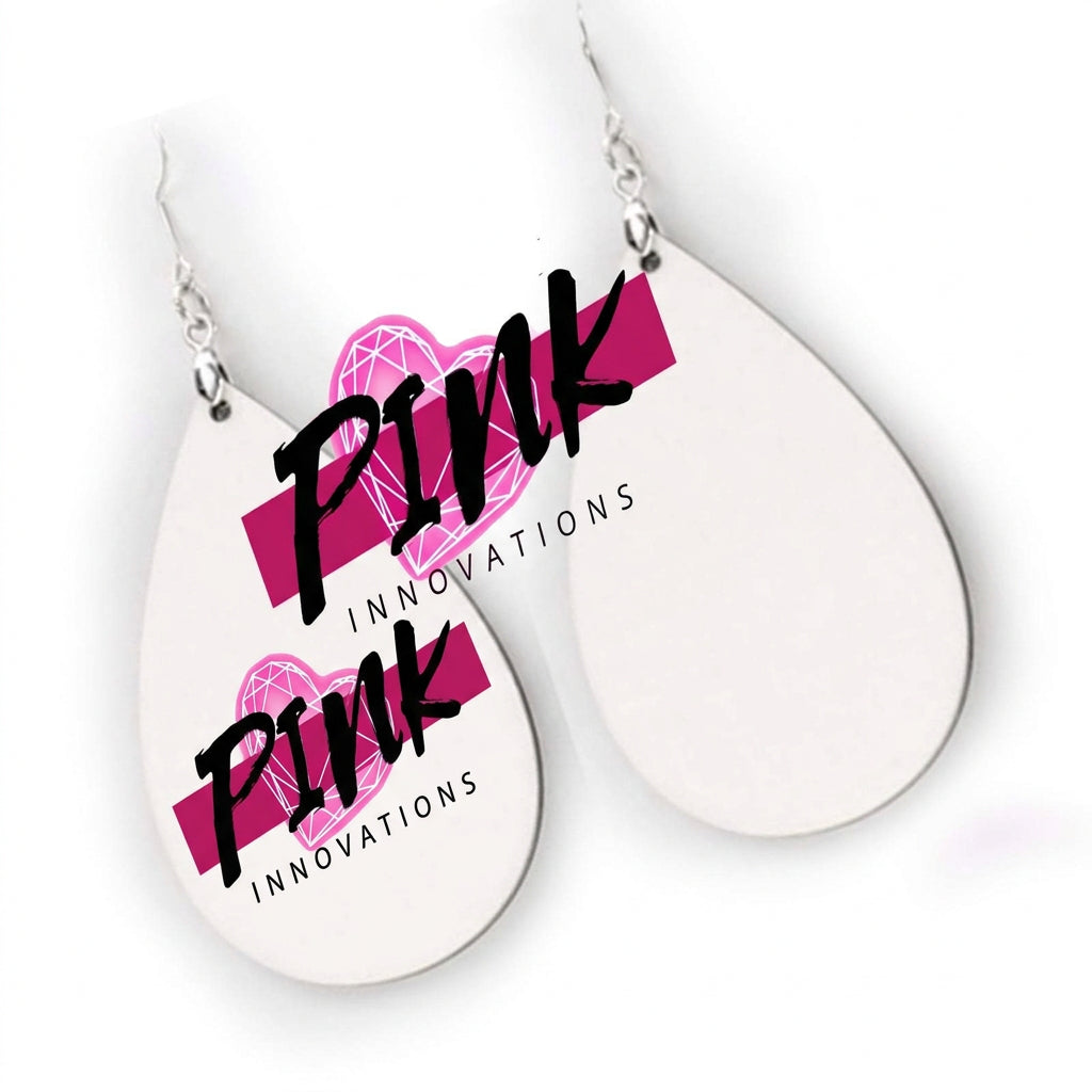 CUSTOM EARRINGS| Tear Drop Shaped Earrings | Personalized Jewelry | Pink Innovations LLC