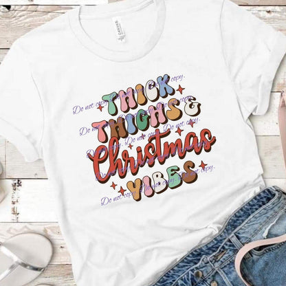Thick thighs and Christmas vibes | Pink Christmas | Christmas Apparel Collection | Pink Innovations, LLC