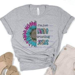 just Trusting Jesus Sunflower Shirt Pink Innovations LLC