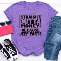 Straight Outta Money b/c Jeep Parts Graphic Tees Collection Pink Innovations LLC