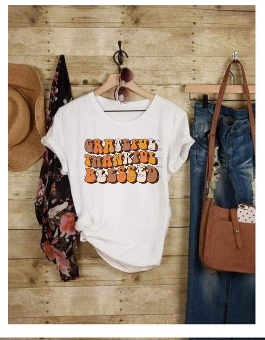 Grateful Thankful Blessed T-Shirt | Fall Collection | Pink Innovations, LLC