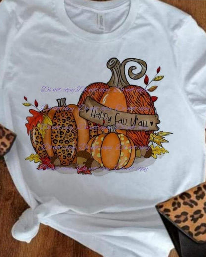 Happy fall yall T-Shirt | Fall Collection | Pink Innovations, LLC