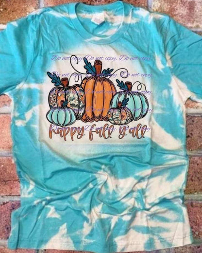 Happy Fall Yall Blue and Orange T-Shirt | Fall Collection | Pink Innovations, LLC