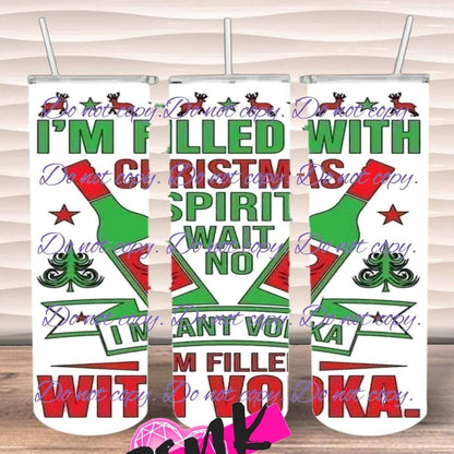 I'm filled with the Christmas spirit 20 oz tumbler | Drinkware Collection | Pink Innovations, LLC™